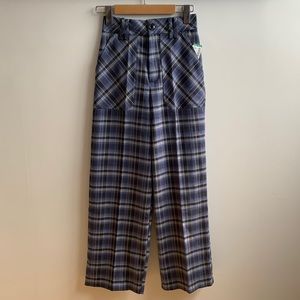 New! Twik size 1 wide leg plaid pant